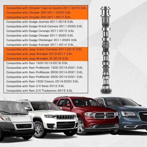 Left Side Engine Exhaust Camshaft Compatible with Chrysler Dodge Ram Jeep 3.6L V6 2011-2023 Replace for 5184377AD 5184377AE 5184377AF 5184377AG 05184377AH in Kuwait