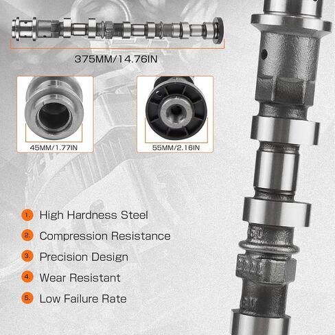 Left Side Engine Exhaust Camshaft Compatible with Chrysler Dodge Ram Jeep 3.6L V6 2011-2023 Replace for 5184377AD 5184377AE 5184377AF 5184377AG 05184377AH in Kuwait