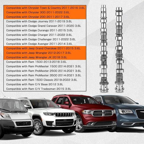 Left Side Engine Exhaust Camshaft Compatible with Chrysler Dodge Ram Jeep 3.6L V6 2011-2023 Replace for 5184377AD 5184377AE 5184377AF 5184377AG 05184377AH in Kuwait
