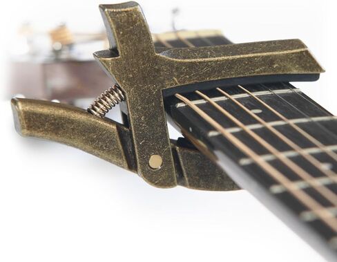 The Lorian Capo, Heavy Duty Guitar Capo for Acoustic and Electric Guitar with Adjustable Tension Spring, Twist the Spring to Adjust the Tension and Aperture 6, 7 and 12 String Guitars, Cast Iron Capo in Saudi Arabia