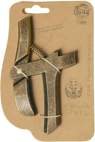The Lorian Capo, Heavy Duty Guitar Capo for Acoustic and Electric Guitar with Adjustable Tension Spring, Twist the Spring to Adjust the Tension and Aperture 6, 7 and 12 String Guitars, Cast Iron Capo in Saudi Arabia