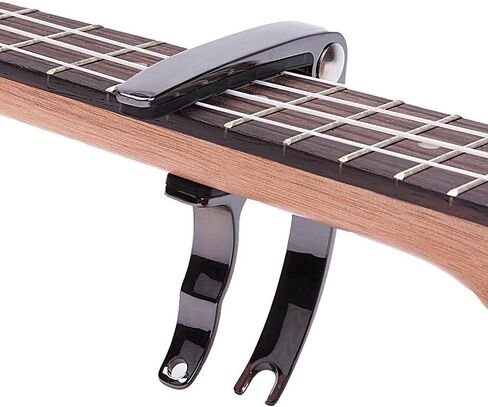 Guitar Capo with 6 Free Picks for Ukulele Acoustic and Electric Guitars, Quick Change Ukulele & Banjo Capos(Silver) in Saudi Arabia