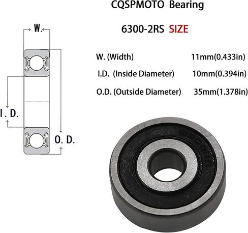 Sealed Ball Bearing - Lubricated - Chrome Steel (6201-2RS, 4) in Kuwait