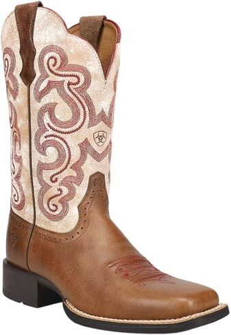 Ariat Womens Quickdraw Western Boot Sandstorm/Distressed White 9 in Saudi Arabia
