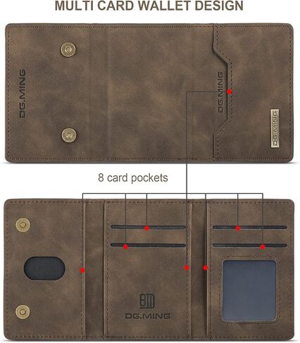 SZHAIYU 2 in 1 Detachable Back Cover Compatible with iPhone 13 Pro Max Wallet Case with Card Holder Leather Pocket Slim Phone Cases 6.7'' (Black) in Saudi Arabia