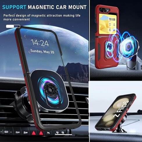 Janmitta Samsung Galaxy Z Flip 4 Case Built in Slide Camera Lens Cover+Hinge Protection+Finger Ring Stable Kickstand, Heavy Duty Shockproof Full Body Protective Phone Cover,2022 Blue in Saudi Arabia