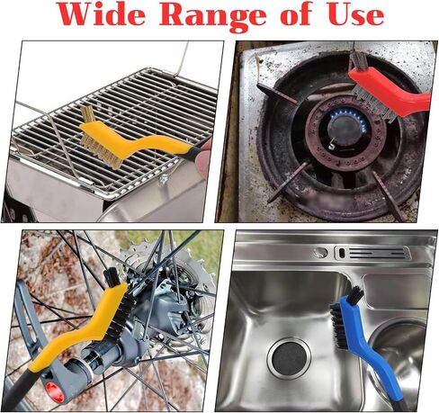 Wire Brush Set,12 Pcs Brass/Stainless Steel/Nylon Wire Brushes,Mini Brushes with Curved Handle Grip,Heavy Duty Wire Brushes for Cleaning Rust,Welding Slag,Paint and Dust,7 Inches (12) in Saudi Arabia