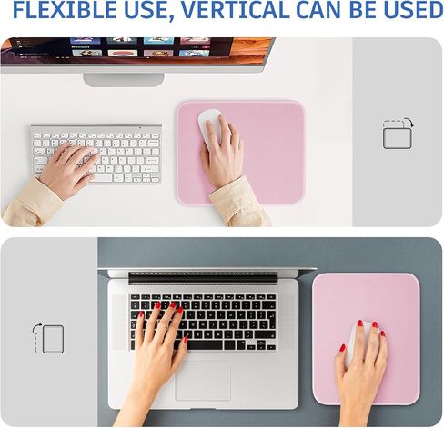 Pink Mouse Pad, Nice and Cute Mouse Pad, Splash-Proof Textured 10.2 x 8.2Inch, Stitched Edge Non-Slip Waterproof Rubber Mouse Pad in Saudi Arabia