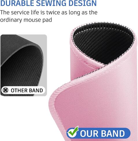 Pink Mouse Pad, Nice and Cute Mouse Pad, Splash-Proof Textured 10.2 x 8.2Inch, Stitched Edge Non-Slip Waterproof Rubber Mouse Pad in Saudi Arabia