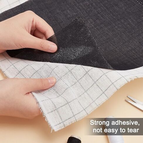 BENECREAT 44.5x39 Inch Black Cotton Interfacing Fabric Woven Cotton Iron-On Fusible Interfacing Iron Lining Fabric for Blouses Dress Shirts Collars DIY Sewing Accessories in Saudi Arabia