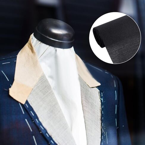 BENECREAT 44.5x39 Inch Black Cotton Interfacing Fabric Woven Cotton Iron-On Fusible Interfacing Iron Lining Fabric for Blouses Dress Shirts Collars DIY Sewing Accessories in Saudi Arabia