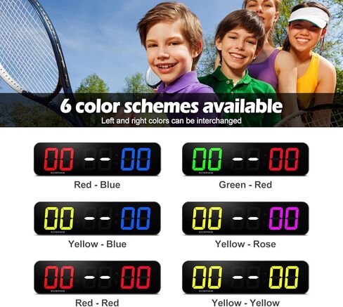 لوحة نتائج رقمية ومؤقت وساعة مقاس 15.2 بوصة، لون LED متغير، لوحة نتائج إلكترونية على الطاولة مع جهاز تحكم عن بعد، حافظة نتائج للألعاب/ثقب الذرة/بينج بونج/الكرة الطائرة/رياضات تنس الطاولة in Kuwait