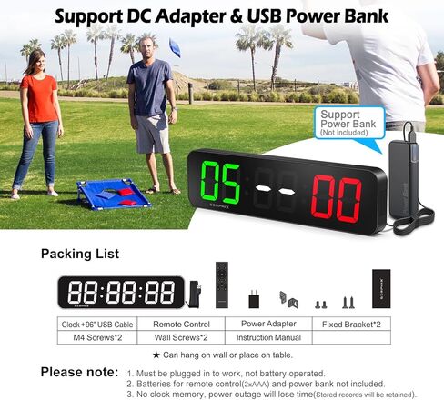 لوحة نتائج رقمية ومؤقت وساعة مقاس 15.2 بوصة، لون LED متغير، لوحة نتائج إلكترونية على الطاولة مع جهاز تحكم عن بعد، حافظة نتائج للألعاب/ثقب الذرة/بينج بونج/الكرة الطائرة/رياضات تنس الطاولة in Kuwait