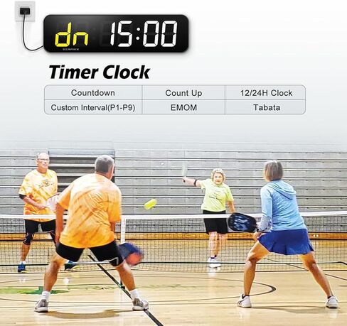 لوحة نتائج رقمية ومؤقت وساعة مقاس 15.2 بوصة، لون LED متغير، لوحة نتائج إلكترونية على الطاولة مع جهاز تحكم عن بعد، حافظة نتائج للألعاب/ثقب الذرة/بينج بونج/الكرة الطائرة/رياضات تنس الطاولة in Kuwait