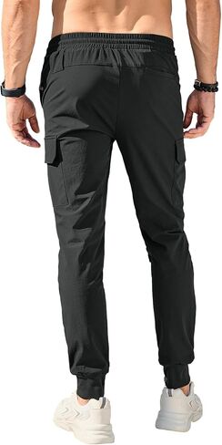 Men's Cargo Joggers Pants Casual Sweatpants with Pockets Mens Athletic Tapered Leg Pants in Saudi Arabia
