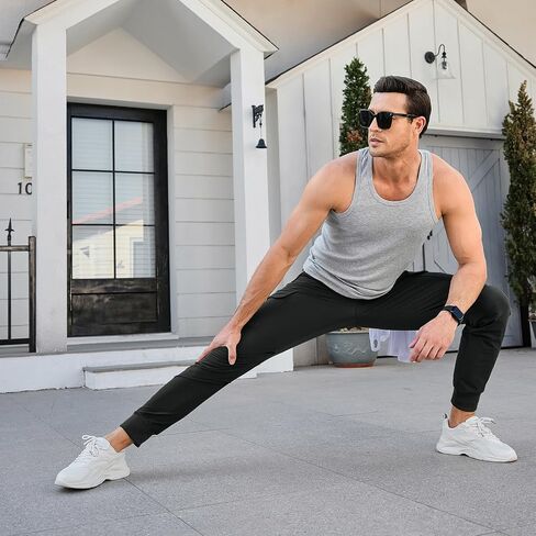 Men's Cargo Joggers Pants Casual Sweatpants with Pockets Mens Athletic Tapered Leg Pants in Saudi Arabia