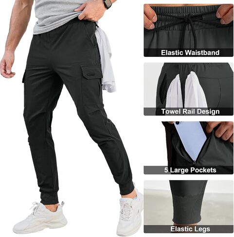 Men's Cargo Joggers Pants Casual Sweatpants with Pockets Mens Athletic Tapered Leg Pants in Saudi Arabia
