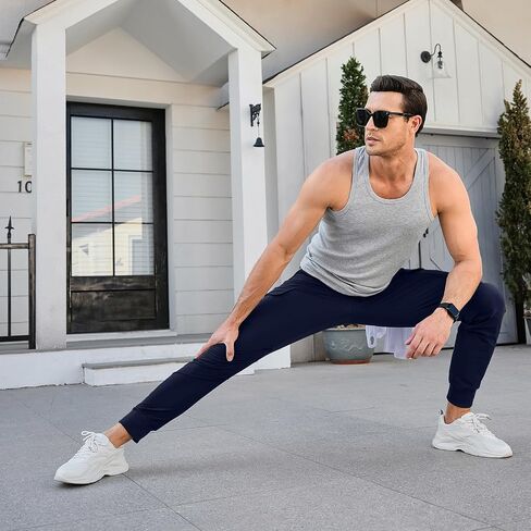 Men's Cargo Joggers Pants Casual Sweatpants with Pockets Mens Athletic Tapered Leg Pants in Saudi Arabia