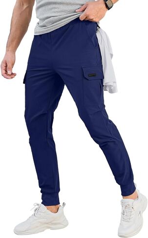 Men's Cargo Joggers Pants Casual Sweatpants with Pockets Mens Athletic Tapered Leg Pants in Saudi Arabia