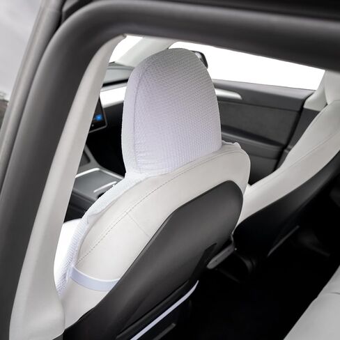 Tesla Seat Cover 2024 - Performance Towel Seat Cover Fits 2018-2024 Tesla Model Y & Model 3, 1 White Front Seat Cover in Kuwait