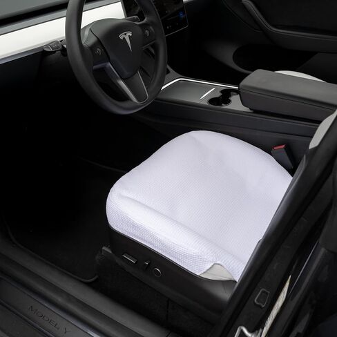 Tesla Seat Cover 2024 - Performance Towel Seat Cover Fits 2018-2024 Tesla Model Y & Model 3, 1 White Front Seat Cover in Kuwait