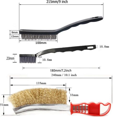 Sayago Wire Brush for Rust Removal Small Wire Brush for Cleaning Welding Slag Rust Dust and Outdoor (9 Piece Brush Set) in Saudi Arabia