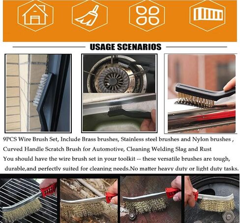 Sayago Wire Brush for Rust Removal Small Wire Brush for Cleaning Welding Slag Rust Dust and Outdoor (9 Piece Brush Set) in Saudi Arabia