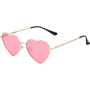 Heart Shaped Polarized Sunglasses for Women Vintage Lovely Metal Frame Sun Glasses