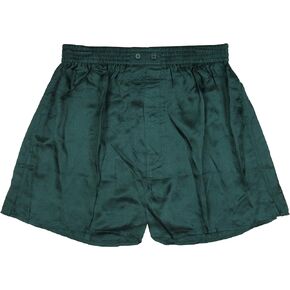 INTIMO Mens Classic Herringbone Pattern Silk Boxers (Hunter Green, Medium)