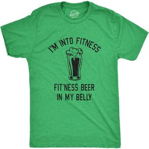 Mens Im Into Fitness Fitting This Beer in My Belly T Shirt Funny Drinking Tee
