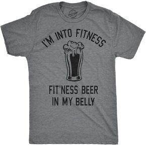 Mens Im Into Fitness Fitting This Beer in My Belly T Shirt Funny Drinking Tee