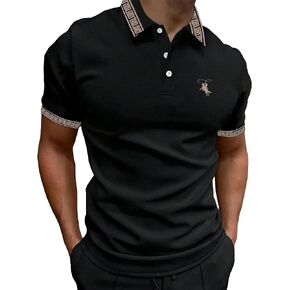 SOLY HUX Men's Casual Short Sleeve Shirts Contrast Binding Regular Fit Shirt