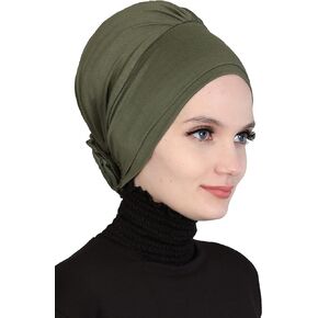 Aisha's Design Instant Turban 95% Cotton Scarf Head Wrap Scarfs For Women Hat Small Rose Detail