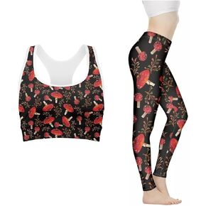 Forchrinse Women Fashion Workout Set 2Pieces Yoga Gym Sport Bra and Legging High Waist Pants Suit,Hawaiian Floral