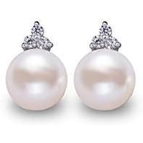8-9mm Freshwater Pearl Earrings for Women 925 Sterling Silver CZ Stud Earrings -VIKI LYNN