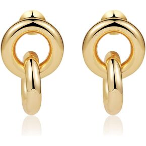 Gold Earring for Women Hammered Teardrop Earrings Dainty Irregular Shape Hoop Earrings Lightweight Hypoallergenic Stud Earrings Fashion Jewelry for Women Girls