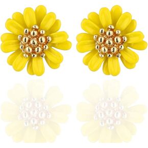 Bohemian Sunflower Daisy Flower Stud Earring for Women Sweet Temperament Female Statement Earrings