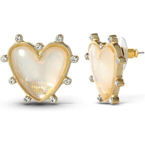 Jessica Simpson Womens Heart Stud Earrings - Gold-Tone Heart Earrings Studs