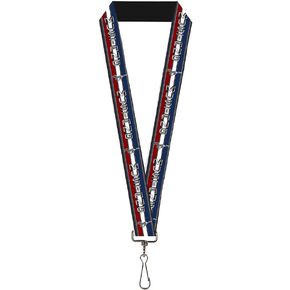 Buckle Down Lanyard-1.0"-Mustang/Text W/tri-bar Stripe