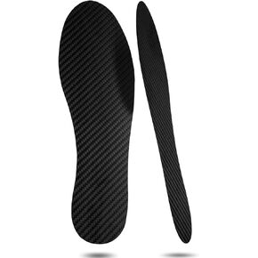Carbon Fiber Insoles 2 Pcs, 1mm Full Length Rigid Shoe Inserts for Sports, Stiffener Insole for Men Women Foot Support by V.Step, Black, 255MM