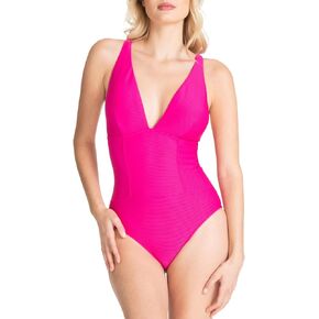 RACHEL Rachel Roy Women's Standard Mini Rib Seamed One Piece