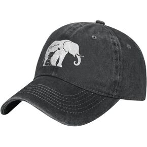 Wisedeal Women's Mom and Baby Elephant Hat Adjustable Washed Vintage Baseball Cap for Mama Aunt
