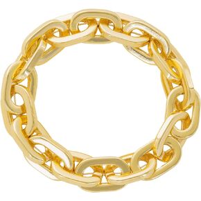 14K Gold or Silver Plated Bold Chain Link Bracelet - Oval Link Stretch Bracelet for Women