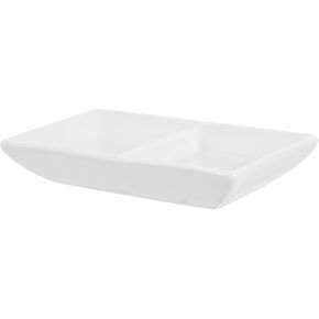 Zerodeko Jewelrys Tray Ceramic Dish Square Trinket Dish Divided Ring Holder Plates for Finger Rings Earrings Necklaces Bracelet Keys
