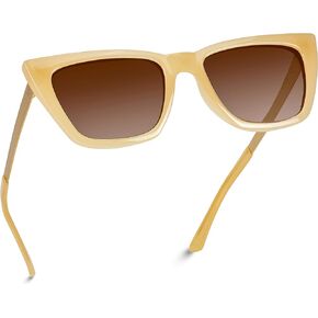 WearMe Pro EXCLUSIVE - Flat Lens Polarized Modern Tip Pointed Women Cat Eye Sunglasses