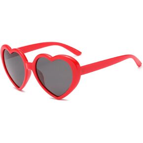 Long Keeper Retro Heart Sunglasses - Vintage Women Love Shaped Polarized Sunglasses Sun Glasses for Party Wedding Traveling