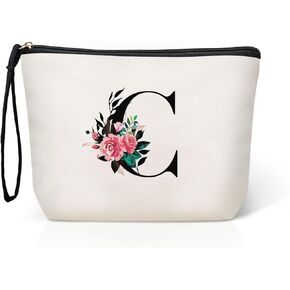 هدايا شخصية للنساء - حقيبة مكياج أولية، وحقائب مستحضرات تجميل مكتوب عليها حروف، وحقيبة أدوات الزينة، وهدايا عيد ميلاد للنساء، وهدايا للفتيات المراهقات (حرف أ) in Kuwait