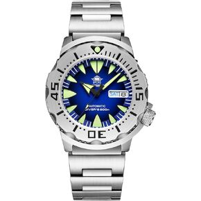 ADDIESDIVE Automatic Watch for Men Steel Diver 200M Wristwatch Synthetic Sapphire AD2103