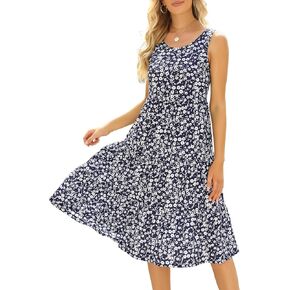 فستان بيريدريس نسائي صيفي كاجوال متدرج متوسط ​​الطول بدون أكمام مثير بدون ظهر فضفاض مناسب من القطن بوهو للشمس in Kuwait