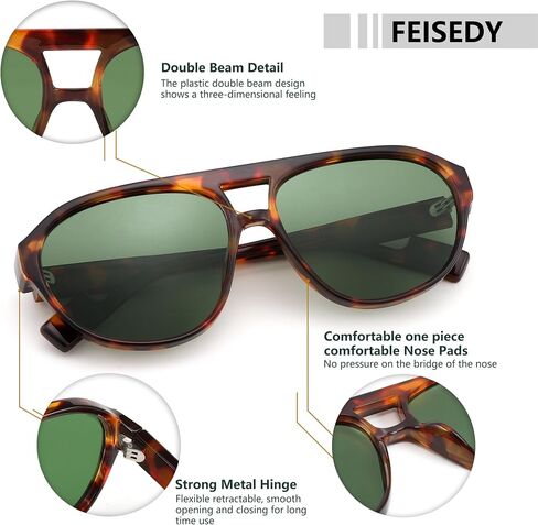 FEISEDY نظارات شمسية مستقطبة للنساء والرجال، إطار طيار صغير في السبعينيات، نظارات شمسية كلاسيكية كلاسيكية B2373 in Saudi Arabia